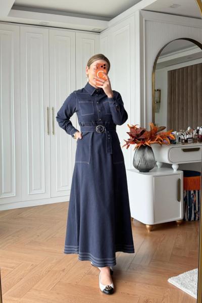 İlke  Elbise Lacivert
