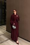 İnci Abaya Takım Bordo