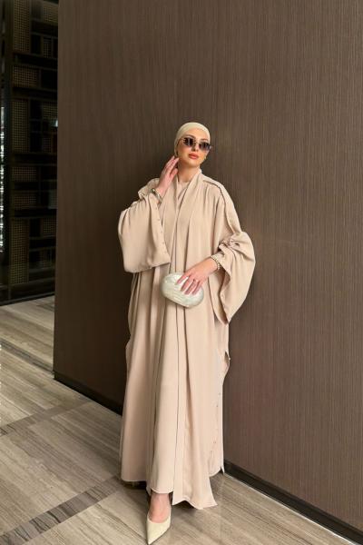 İnci Abaya Takım Bej