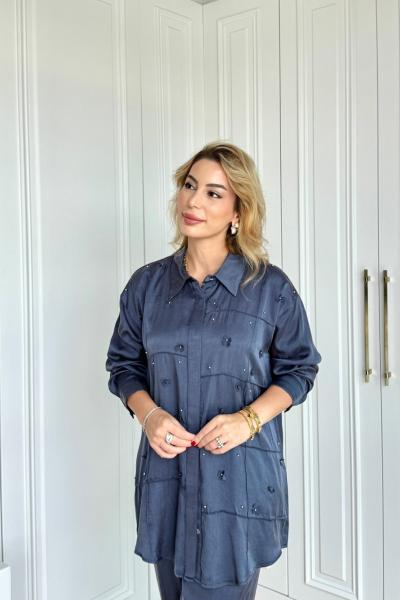 Işıl Pantolonlu Takım Lacivert