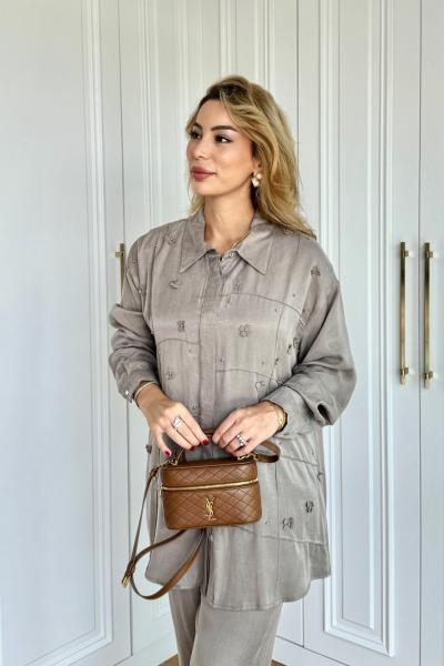 Işıl Pantolonlu Takım Vizon