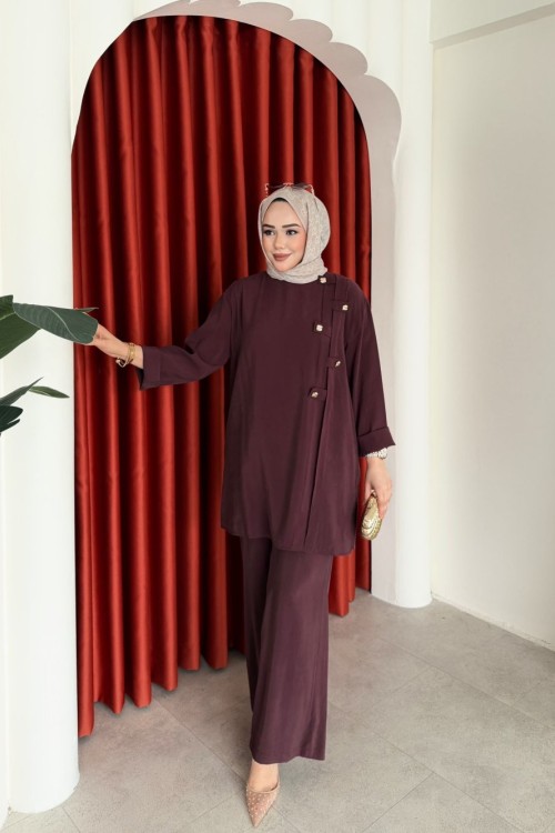 Kadriye Pantolon Takım Mürdüm