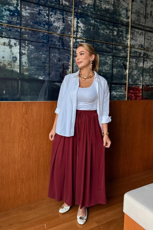 Kayra Pantolon Bordo