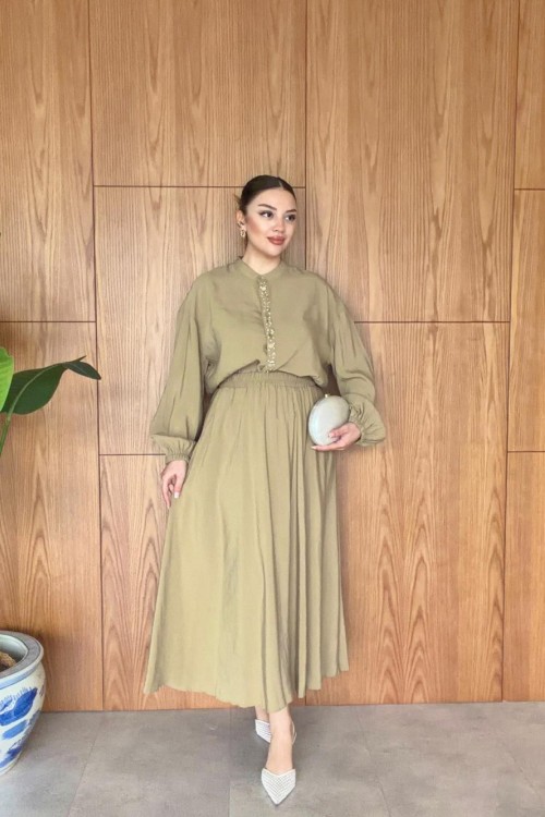 Kıvılcım Etek Takım Mint Yeşili
