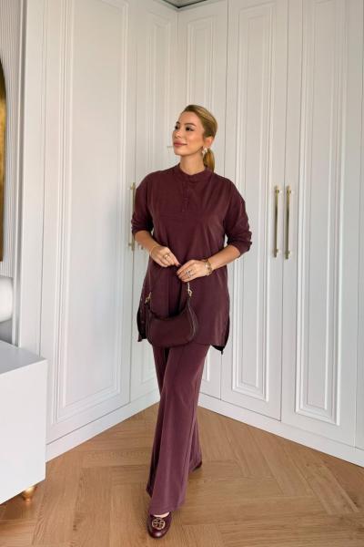 Lady Pantolon Takım Bordo