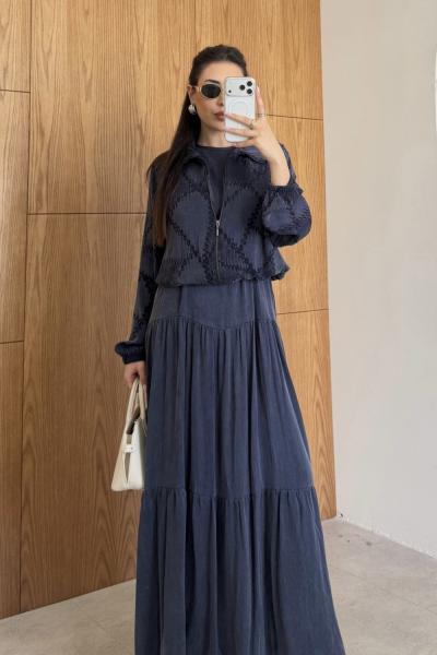 Lale Elbise Takım Lacivert