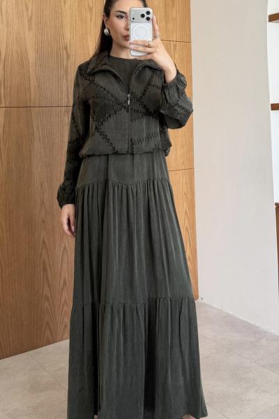 Lale Elbise Takım Haki