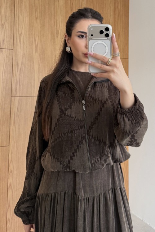 Lale Elbise Takım Acı Kahve