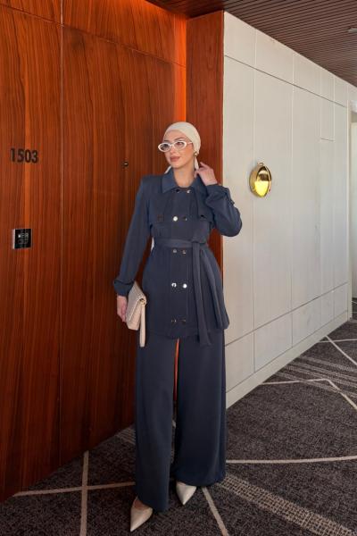 Melis Pantolonlu Takım İndigo