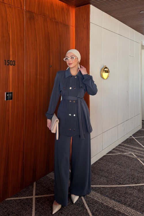 Melis Pantolonlu Takım İndigo