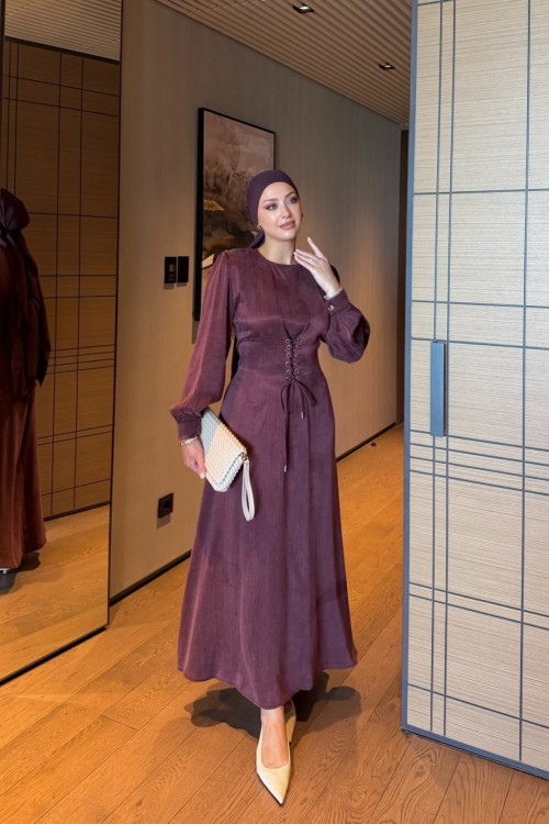 Meral Elbise Bordo