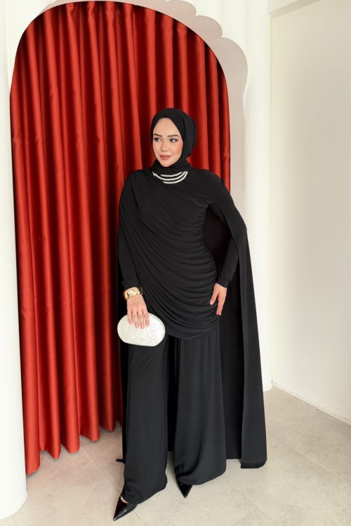 Miray Pantolon Takım Siyah