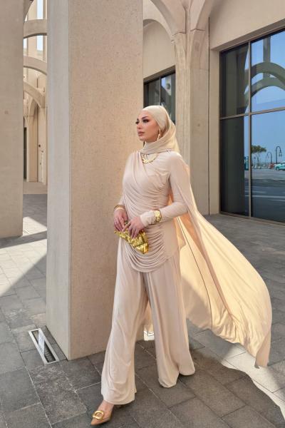 Miray Pantolon Takım Krem