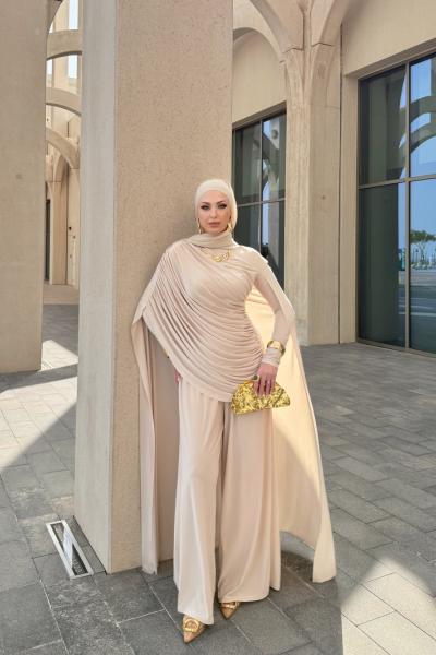 Miray Pantolon Takım Krem