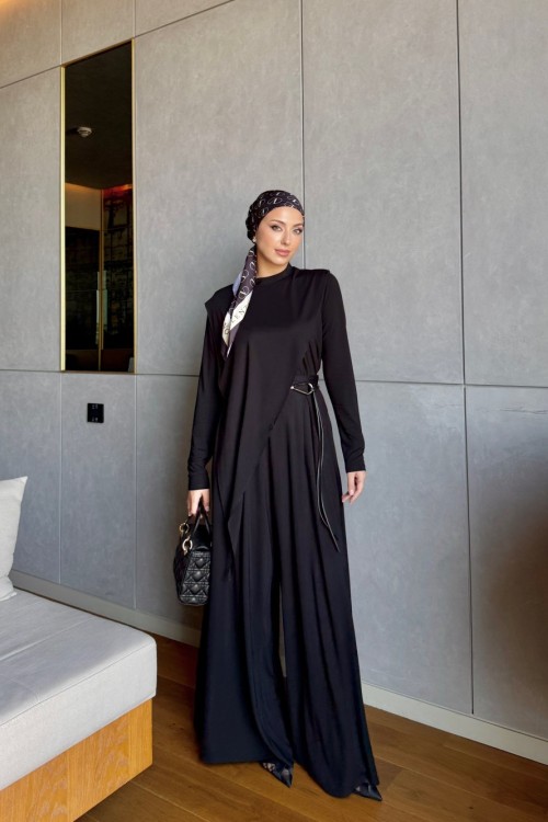 Müjde Pantolonlu Takım Siyah