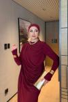 Nahide Elbise Bordo