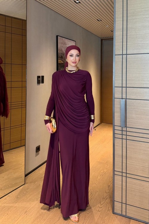 Nahide Elbise Mor