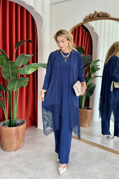 Nefes Pantolonlu Takım Lacivert