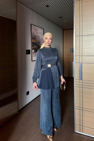 Nehir Pantolonlu Takım Lacivert