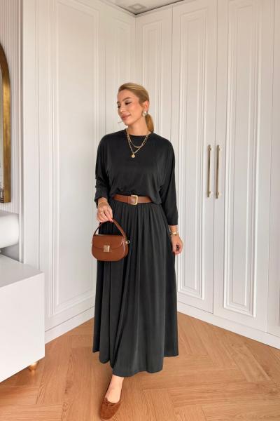 Neşe Etekli Takım Siyah