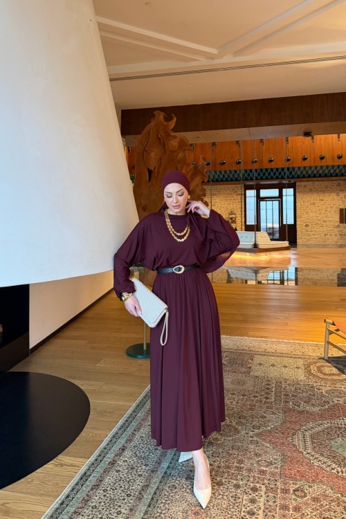 Neşe Etekli Takım Bordo