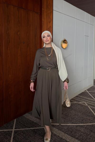 Neşe Etekli Takım Haki