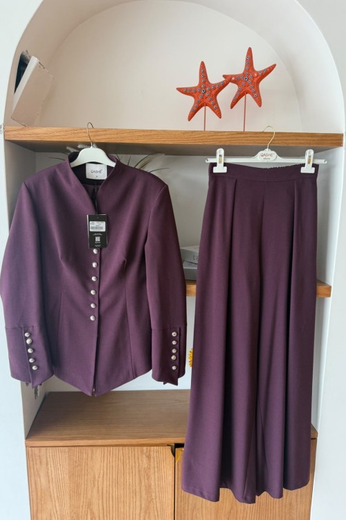 Nesrin Pantolon Takım Bordo