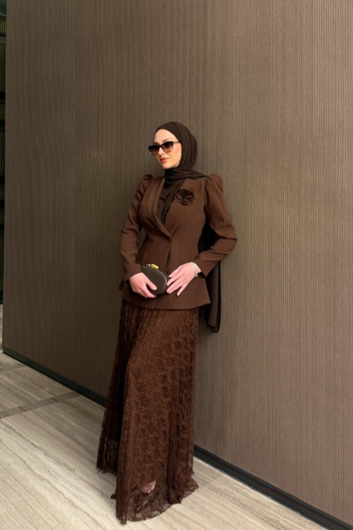 Nida Etek Takım Kahve