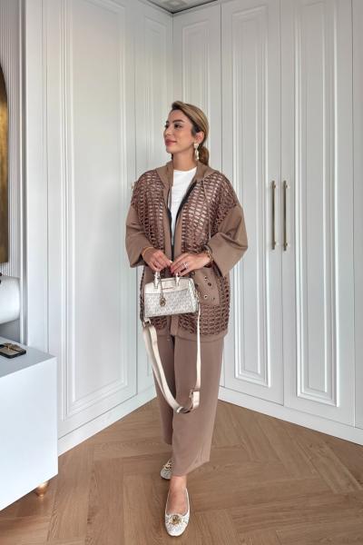 Nilüfer Pantolonlu Takım Vizon