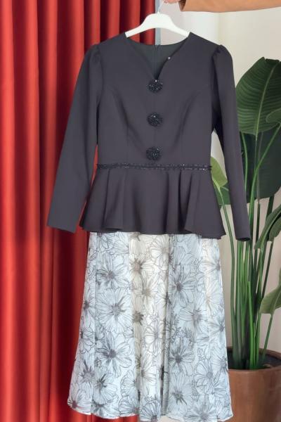 Nurşen Etekli Takım Siyah