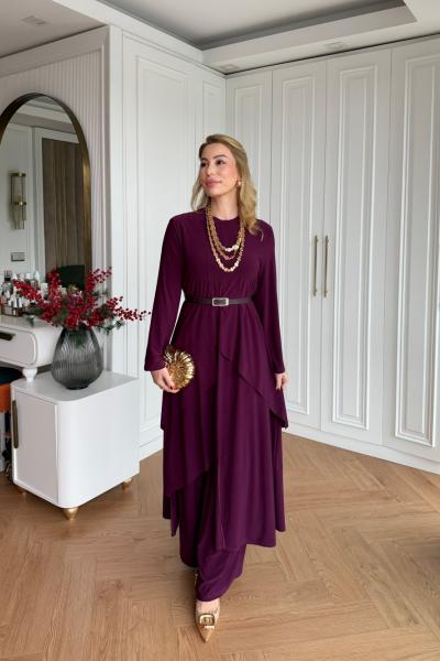 Nursima Pantolon Takım Mor