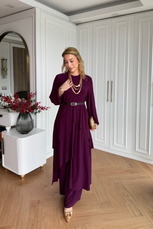 Nursima Pantolon Takım Mor