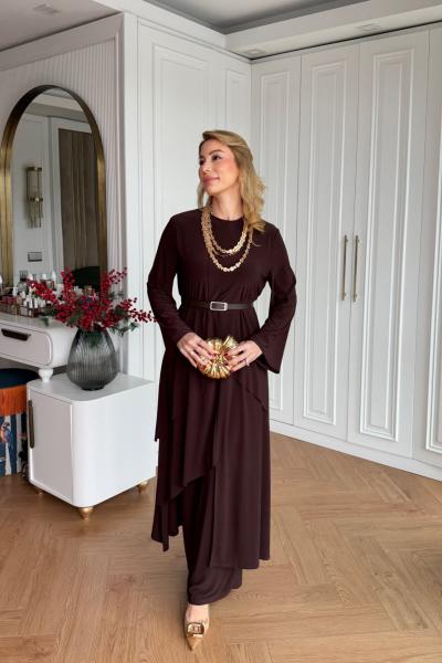 Nursima Pantolon Takım Acı Kahve