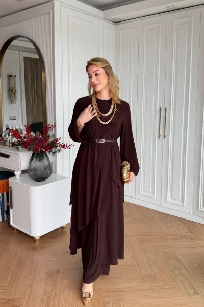 Nursima Pantolon Takım Acı Kahve