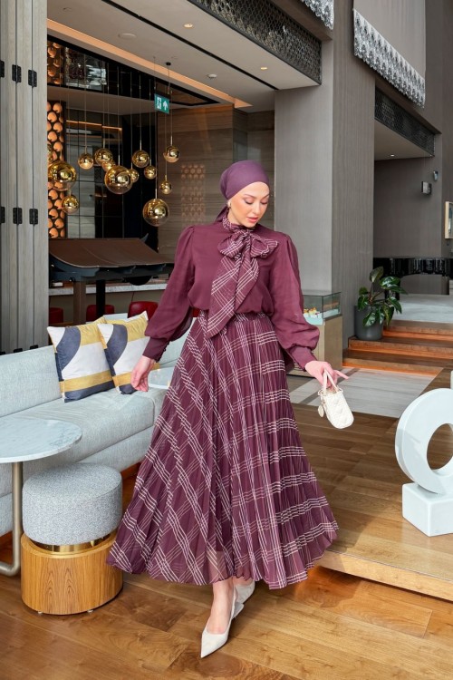 Öykü Etek Takım Bordo