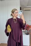 Parya Pantolonlu Takım Bordo