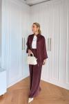 Petek Pantolonlu Takım Bordo