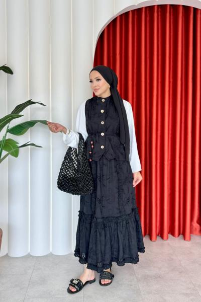 Sadet Etekli Takım Siyah