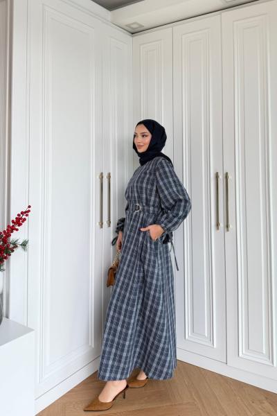 Sahra Elbise Lacivert