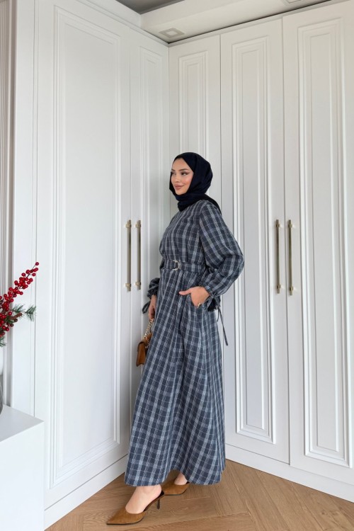 Sahra Elbise Lacivert