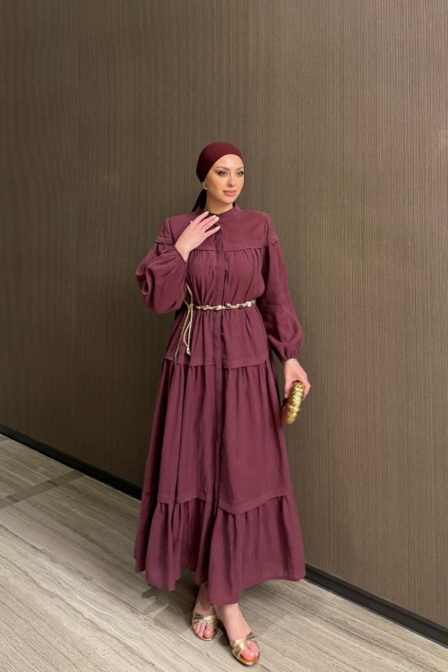 Saniye Elbise Bordo