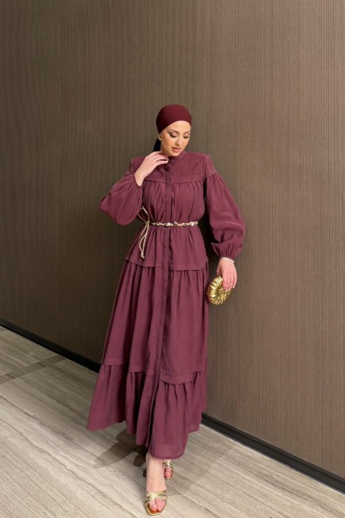 Saniye Elbise Bordo