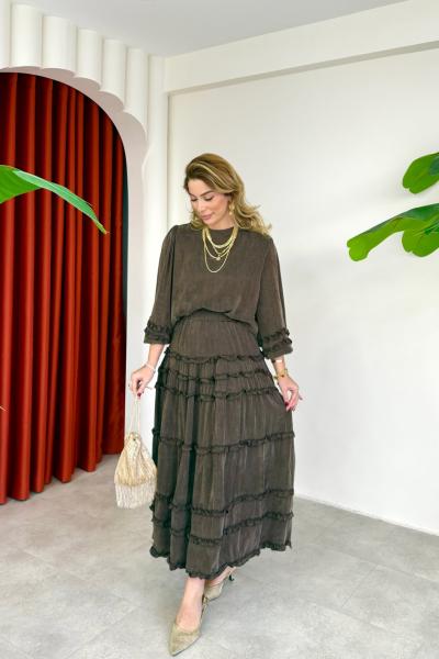 Selin Etekli Takım Kahverengi