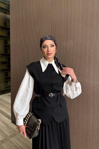 Serap Etekli Takım Siyah