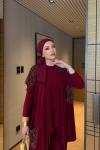 Cahide Elbise Bordo