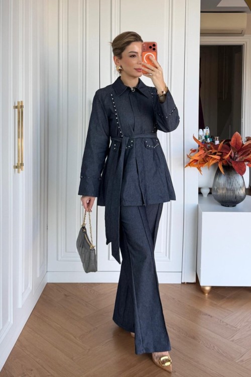 Serra Pantolonlu Takım Lacivert