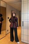 Sevda Pantolon Takım Bordo