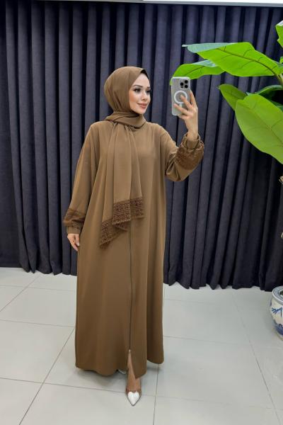 Şeyda Namaz Elbisesi Kahverengi
