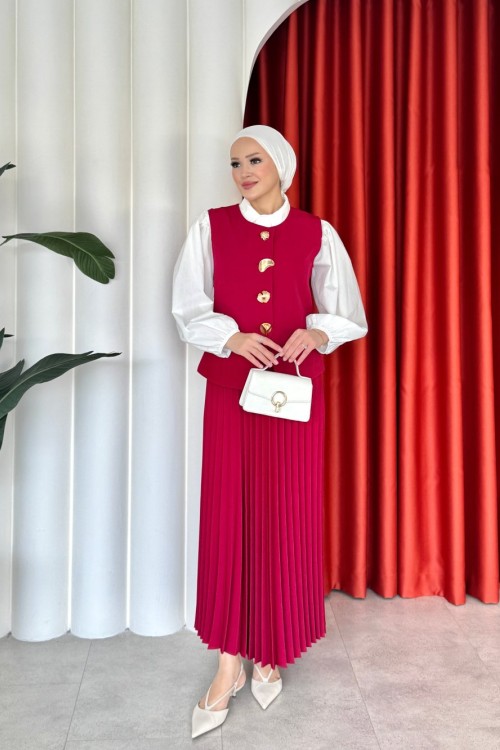 Sıla Etekli Takım Kırmızı