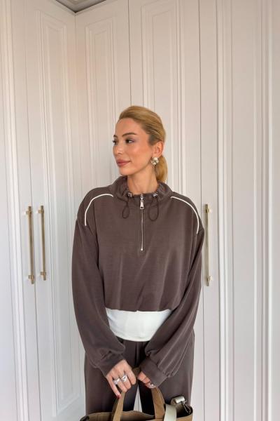 Simay Eşofman Takım Kahverengi